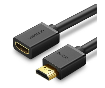 Kabel i złączka UGREEN Kabel HDMI męski do HDMI żeński HD107 FullHD 3D 1m czarny 6957303811410